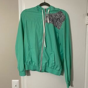 Empcyre Green and Black Patterned Windbreaker